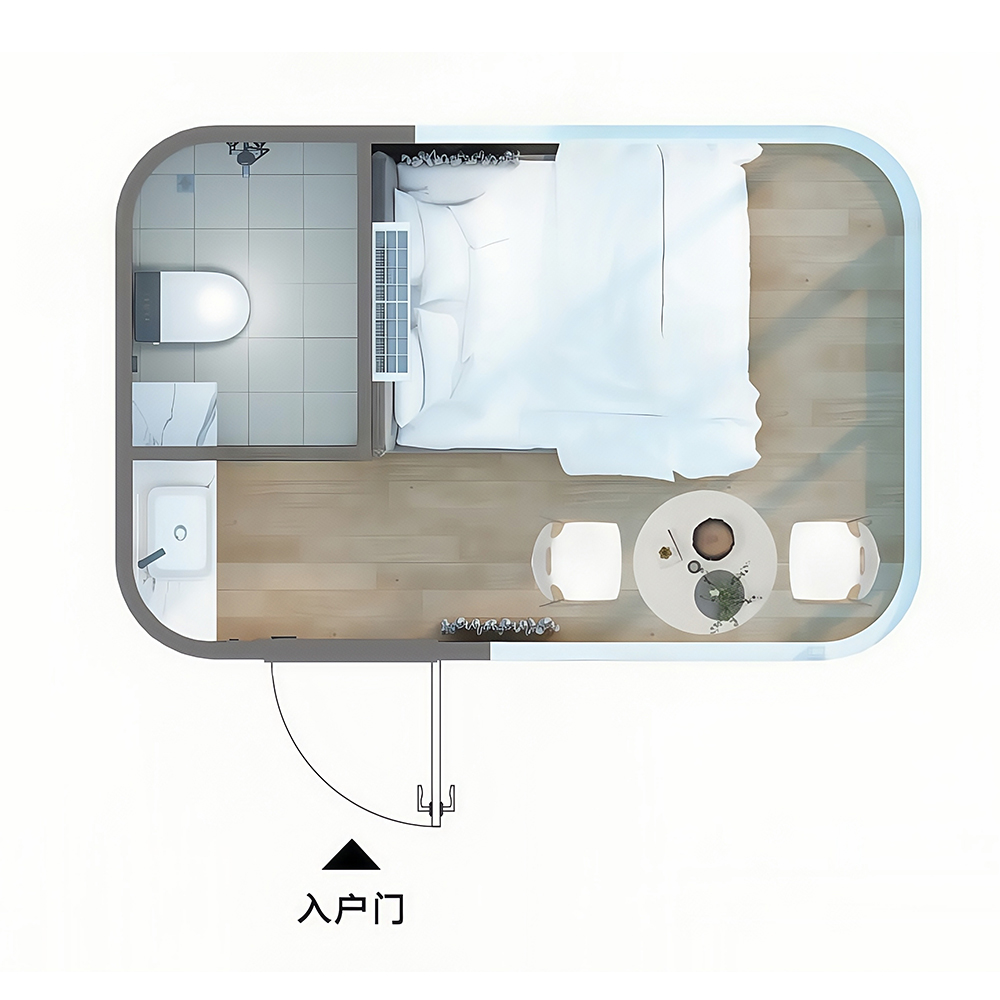 C1 Modulare Camping-Pods im Querformat